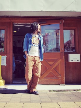 「HAMILTON（ハミルトン）のアイテム（腕時計）」を使った、HamburgCafeさん（メンズ・179cm）の秋コーディネート