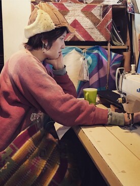 「アイテム（ベースメイク）」を使った、HamburgCafeさん（レディース・159cm）の冬コーディネート