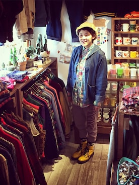 「ショールカラー」｜HamburgCafeさん（レディース・159cm）の冬コーディネート