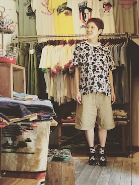 「アイテム（チノパンツ）」を使った、HamburgCafeさん（レディース・159cm）の夏コーディネート