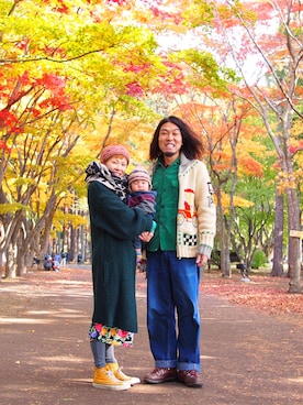 「家族」｜HamburgCafeさん（レディース・159cm）の秋コーディネート