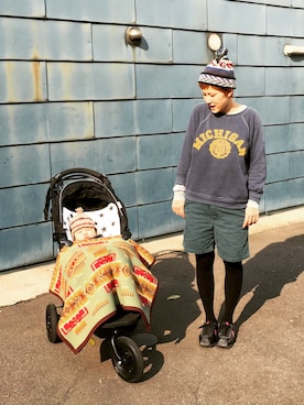 「アイテム（ママ＆ベビー）」を使った、HamburgCafeさん（レディース・159cm）の秋コーディネート