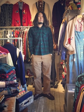 「PENDLETON（ペンドルトン）のアイテム」を使った、HamburgCafeさん（メンズ・179cm）の冬コーディネート