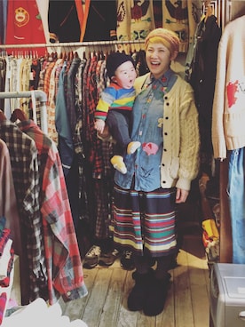 「フィッシャーマンニット」｜HamburgCafeさん（レディース・159cm）の冬コーディネート