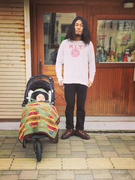 「アイテム（ママ＆ベビー）」を使った、HamburgCafeさん（メンズ・179cm）の春コーディネート