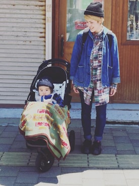 「アイテム（ママ＆ベビー）」を使った、HamburgCafeさん（レディース・159cm）の春コーディネート