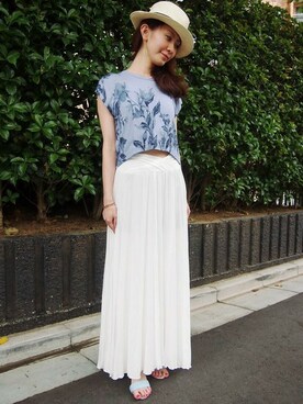 「DRWCYS（ドロシーズ）のアイテム（アクセサリー）」を使った、DRWCYS・PR 生駒典子さん（レディース・159cm）の夏コーディネート