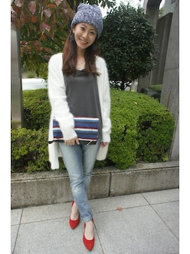 「DRWCYS（ドロシーズ）のアイテム（その他アウター）」を使った、DRWCYS・PR 生駒典子さん（レディース・159cm）の秋コーディネート