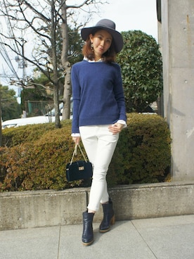 「DRWCYS（ドロシーズ）のアイテム（ブーツ）」を使った、DRWCYS・PR 生駒典子さん（レディース・159cm）の冬コーディネート