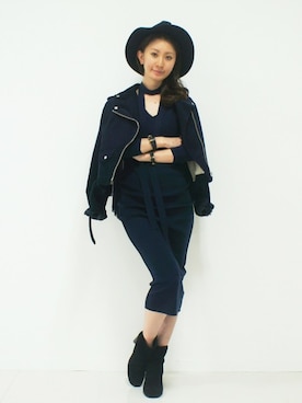 「DRWCYS（ドロシーズ）のアイテム（ブーツ）」を使った、DRWCYS・PR 生駒典子さん（レディース・159cm）の秋コーディネート