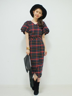 「DRWCYS（ドロシーズ）のアイテム（ブーツ）」を使った、DRWCYS・PR 生駒典子さん（レディース・159cm）の秋コーディネート