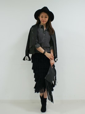 「DRWCYS（ドロシーズ）のアイテム（ブーツ）」を使った、DRWCYS・PR 生駒典子さん（レディース・159cm）の秋コーディネート