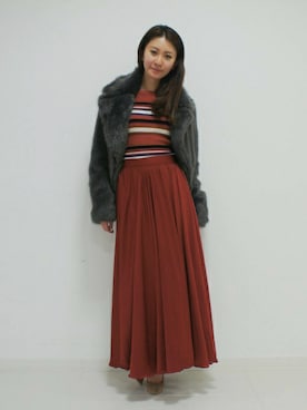 「DRWCYS（ドロシーズ）のアイテム（その他アウター）」を使った、DRWCYS・PR 生駒典子さん（レディース・159cm）の冬コーディネート