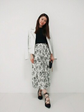 「DRWCYS（ドロシーズ）のアイテム（ライダースジャケット）」を使った、DRWCYS・PR 生駒典子さん（レディース・159cm）の冬コーディネート