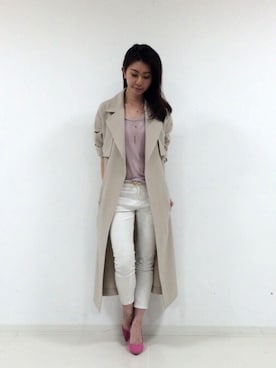 「DRWCYS（ドロシーズ）のアイテム（その他アウター）」を使った、DRWCYS・PR 生駒典子さん（レディース・159cm）の春コーディネート