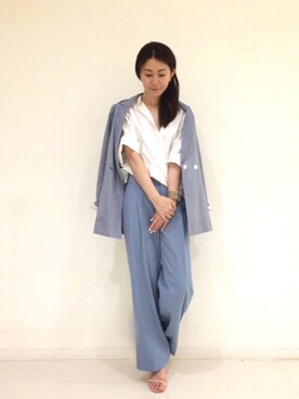 「DRWCYS（ドロシーズ）のアイテム（サンダル）」を使った、DRWCYS・PR 生駒典子さん（レディース・159cm）の夏コーディネート