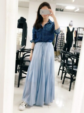 「DRWCYS」｜「アイテム（スニーカー）」を使った、DRWCYS・PR 生駒典子さん（レディース・159cm）の夏コーディネート