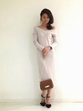 「アイテム（ワンピース、ピンク系）」を使った、DRWCYS・PR 生駒典子さん（レディース・159cm）の夏コーディネート