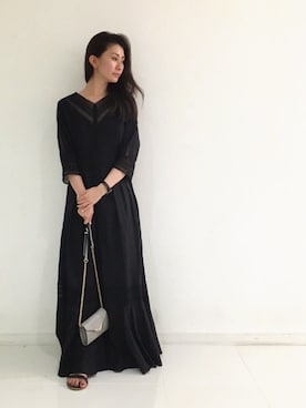 「DRWCYS（ドロシーズ）のアイテム（サンダル）」を使った、DRWCYS・PR 生駒典子さん（レディース・159cm）の秋コーディネート