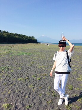 「CABANE de ZUCCa（カバンドズッカ）のアイテム（スニーカー）」を使った、yuuさん（メンズ・173cm）の春コーディネート