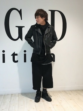 「GGD（ジージーディー）のアイテム（ライダースジャケット）」を使った、GGDedition八王子店さん（メンズ・177cm）の秋コーディネート