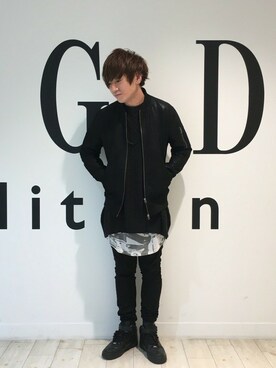 「GGD（ジージーディー）のアイテム（MA-1）」を使った、GGDedition八王子店さん（メンズ・177cm）の冬コーディネート