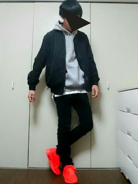 「AIR MAX」｜「アイテム（ミリタリージャケット）」を使った、かをるさん（メンズ・175cm）の秋コーディネート