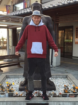 「DIMEPIECE（ダイムピース）のアイテム」を使った、藤村 拓実さん（メンズ・180cm）の冬コーディネート