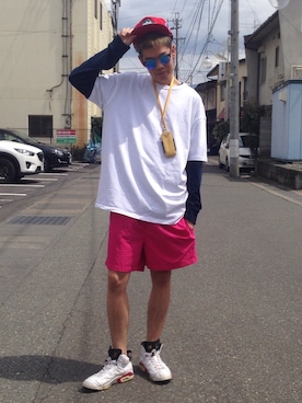 「MOOKEE by Yuskeのアイテム」を使った、藤村 拓実さん（メンズ・180cm）の春コーディネート