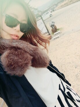 「Mila Owen」｜「アイテム（ナイロンジャケット）」を使った、みしまけいこさん（レディース・160cm）の春コーディネート