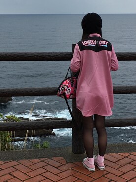 「VILLAGE/VANGUARDのアイテム（バッグ、ピンク系）」を使った、yunaさん（レディース・160cm）の春コーディネート