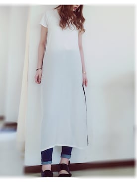「MONKI（モンキ）のアイテム（サンダル）」を使った、みっちゃそさん（レディース・165cm）の夏コーディネート