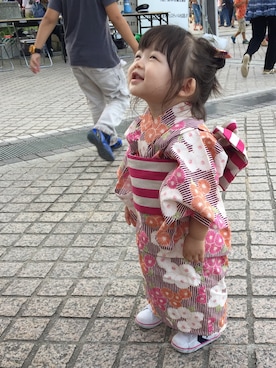 「1歳3ヶ月」｜「アイテム（浴衣）」を使った、SHI-❤︎さん（キッズ・80cm）の夏コーディネート