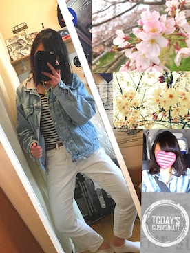 「JK」｜「アイテム（パーカー）」を使った、Miyabi Mさん（レディース・159cm）の春コーディネート
