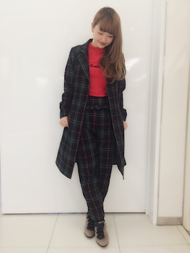 「Honey Salon（ハニーサロン）のアイテム（パンツ）」を使った、MOYUさん（レディース・157cm）の冬コーディネート