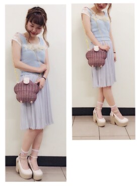 「Honey Salon（ハニーサロン）のアイテム（キャミソール）」を使った、MOYUさん（レディース・157cm）の春コーディネート