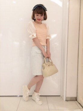 「Honey Salon（ハニーサロン）のアイテム（ヘアバンド）」を使った、MOYUさん（レディース・157cm）の夏コーディネート