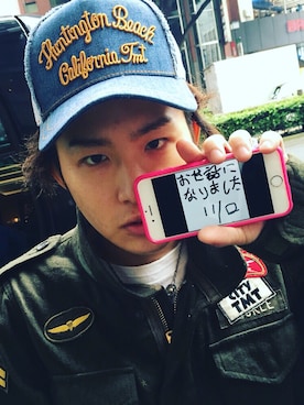 「TMT（ティーエムティー）のアイテム（帽子）」を使った、まぁちぇるさん（メンズ・170cm）の秋コーディネート