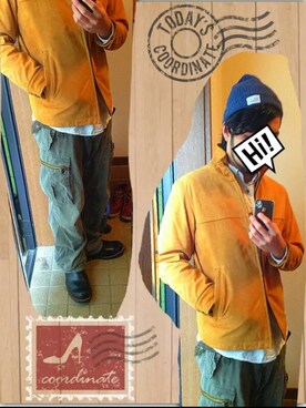 「Eddie Bauer（エディーバウアー）のアイテム（ブルゾン）」を使った、キモミドリイロ 改さん（メンズ・170cm）の秋コーディネート