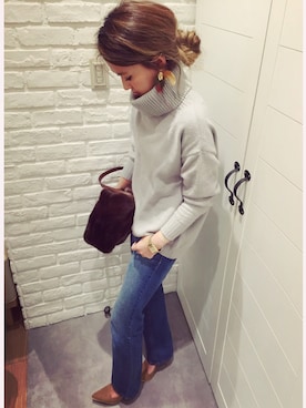 「アイテム（パンプス、イエロー系）」を使った、ishida_meiさん（レディース・155cm）の冬コーディネート