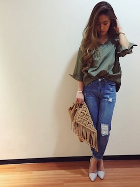 「UNRELISH（アンレリッシュ）のオペラカットパンプス（パンプス）」を使った、ishida_meiさん（レディース・155cm）の春コーディネート