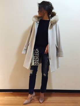 「UNRELISH」｜「アイテム（その他アウター）」を使った、ishida_meiさん（レディース・155cm）の秋コーディネート