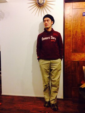 「Waste(twice)（ウェストトゥワイス）のアイテム（ハンチング/ベレー帽）」を使った、sabotenboyさん（メンズ・174cm）の春コーディネート