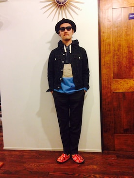 「Waste(twice)（ウェストトゥワイス）のアイテム（帽子）」を使った、sabotenboyさん（メンズ・174cm）の春コーディネート
