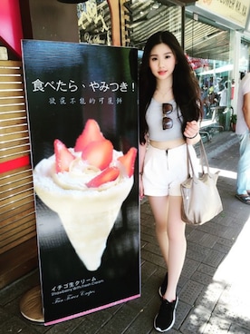 Shih Fang-syuanさん（レディース・158cm）の夏コーディネート