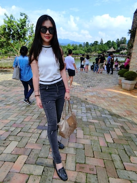 Shih Fang-syuanさん（レディース・158cm）の秋コーディネート