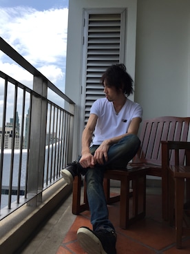 「JOHN RICHMOND（ジョンリッチモンド）のアイテム」を使った、achuchyさん（メンズ・180cm）の春コーディネート