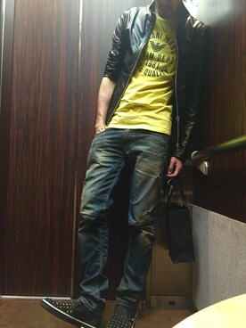 「ABSOLUT JOY（アブソリュートジョイ）のアイテム」を使った、achuchyさん（メンズ・180cm）の秋コーディネート