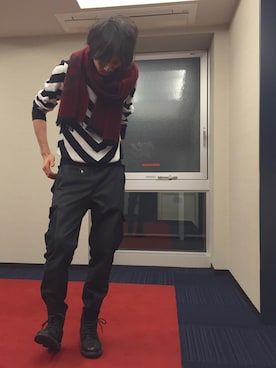 「DOLCE&GABBANA（ドルチェアンドガッバーナ）のアイテム（ブーツ）」を使った、achuchyさん（メンズ・180cm）の秋コーディネート