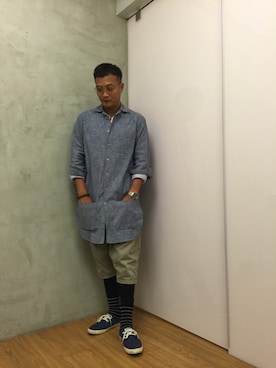 「plain-me（プレインミー）のアイテム」を使った、Walter(hip -HC)さん（メンズ・173cm）の秋コーディネート